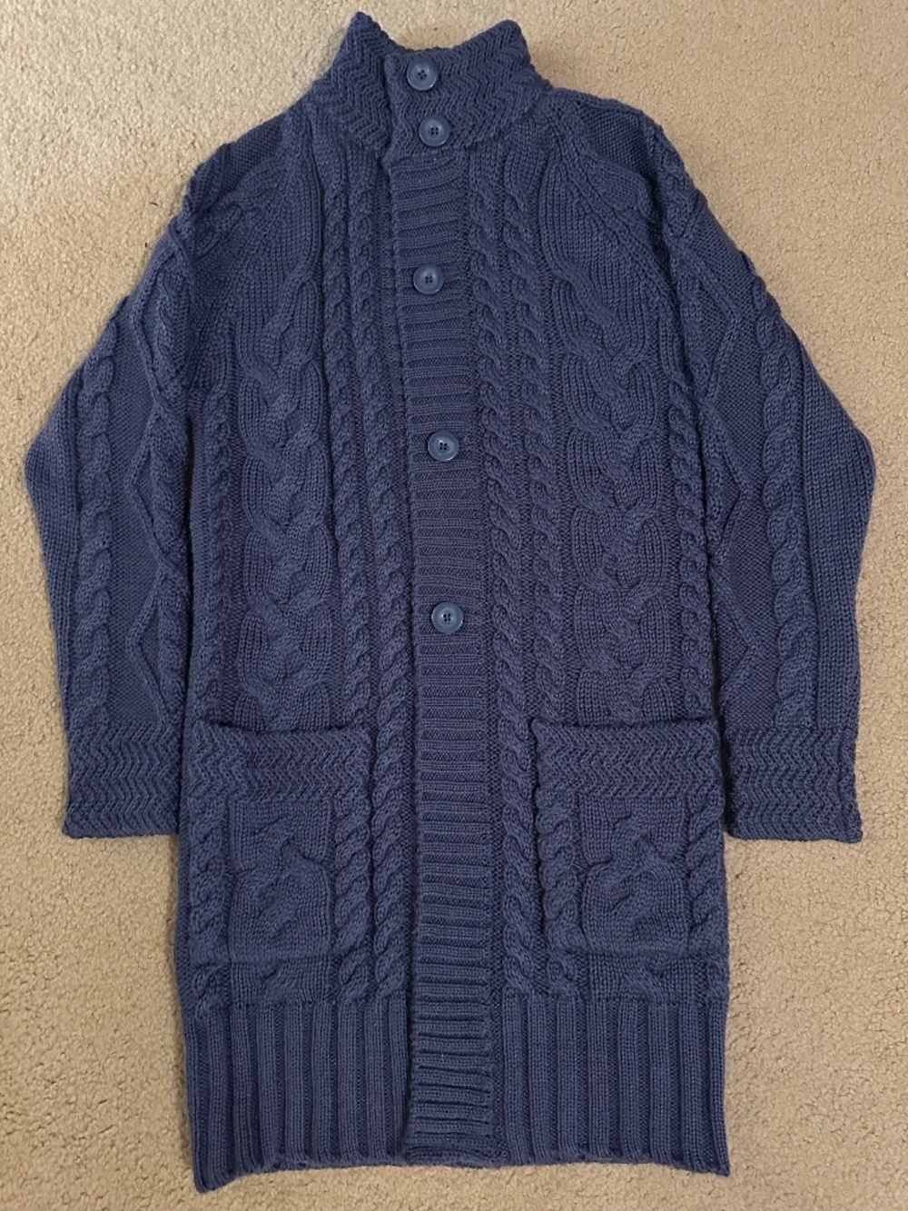 WoolOvers Pure Wool Aran Coatigan, XS